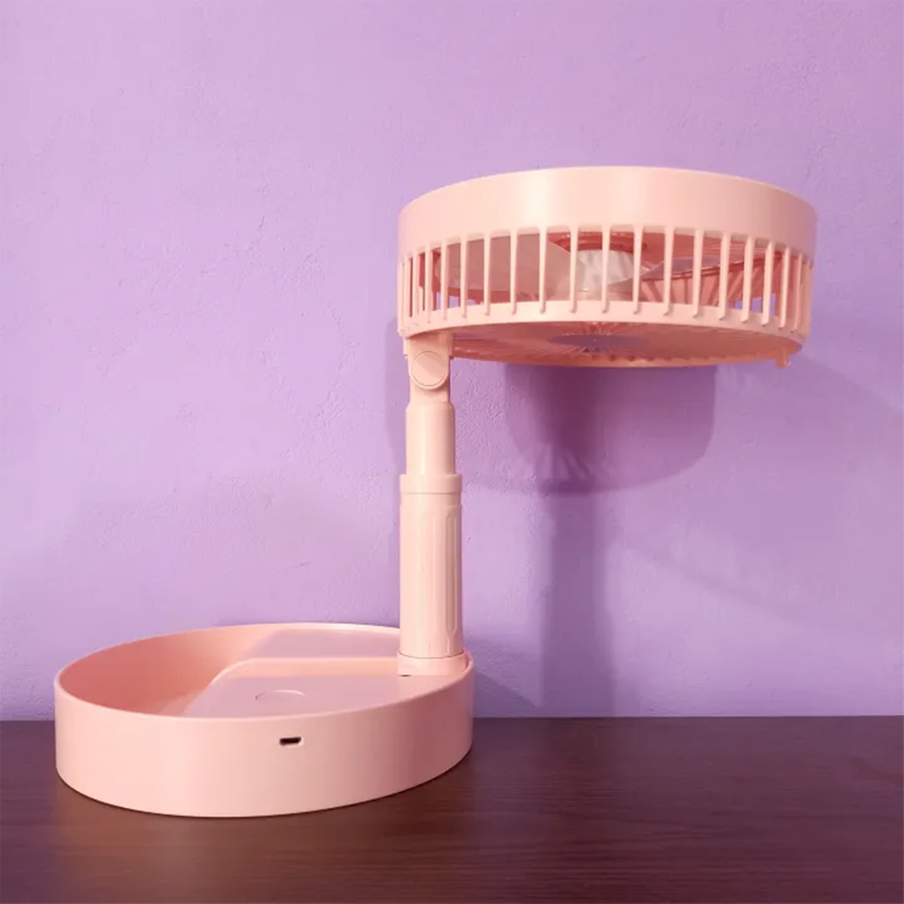 JOYKALY YG-737 Rechargeable 2400mAh Lithium Battery Strong Wind Low Noise Foldabl Table Fan With Light - Image 4