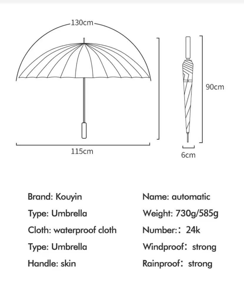 ২৪ শিকের ছাতা | 24 Ribs Windproof Heavy Duty Umbrella | 24k Retro Umbrella | High Quality Luxury Umbrella | Straight Golf Umbrella Retro Design - Image 3