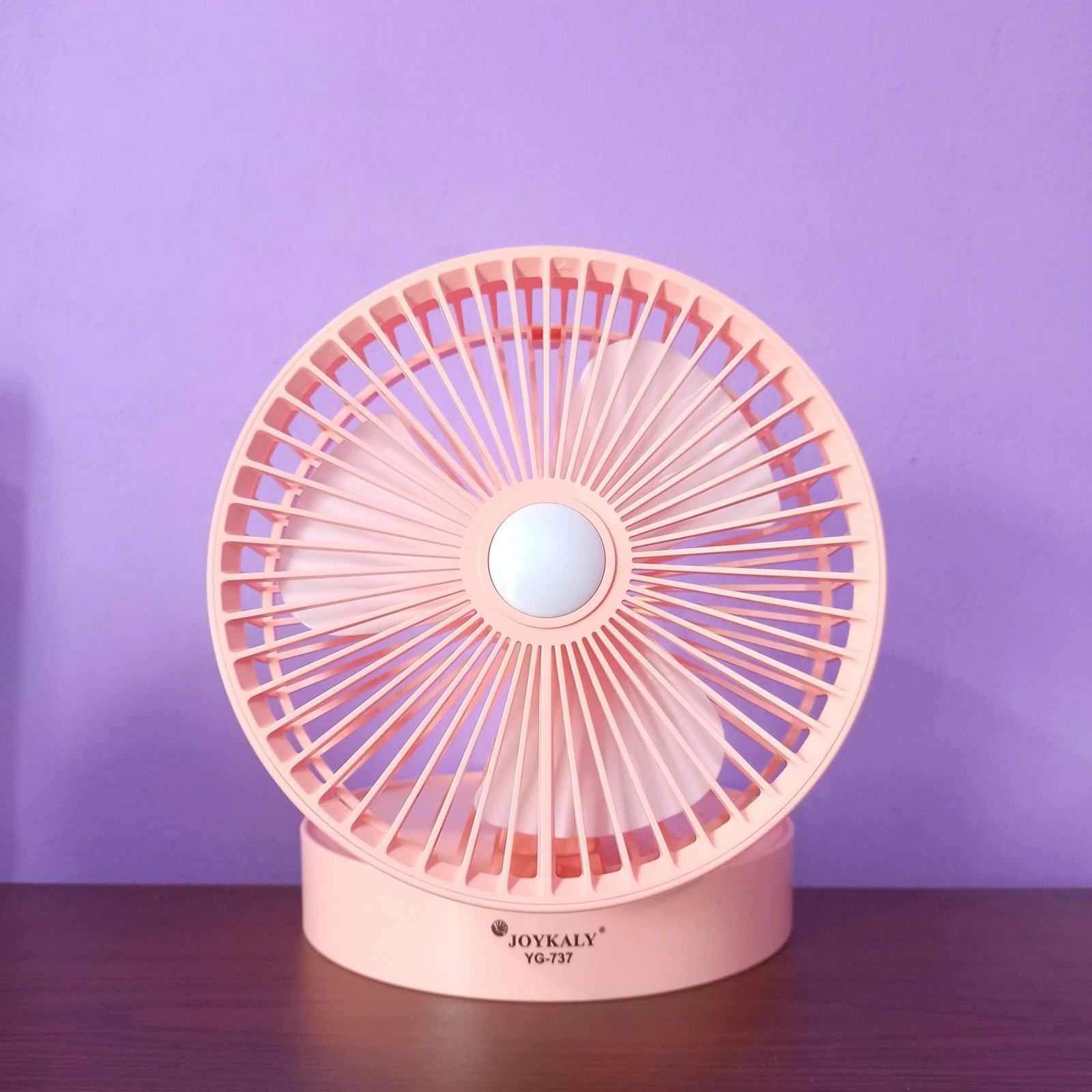 JOYKALY YG-737 Rechargeable 2400mAh Lithium Battery Strong Wind Low Noise Foldabl Table Fan With Light - Image 2